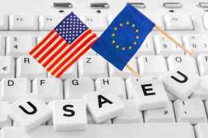 USA und EU Flagge